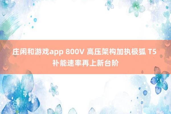 庄闲和游戏app 800V 高压架构加执极狐 T5 补能速率再上新台阶