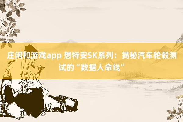 庄闲和游戏app 想特安SK系列：揭秘汽车轮毂测试的“数据人命线”