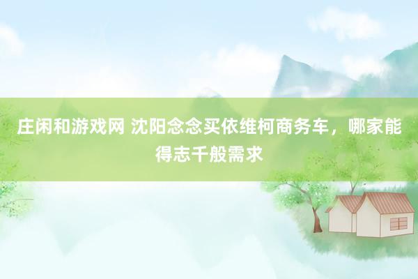 庄闲和游戏网 沈阳念念买依维柯商务车，哪家能得志千般需求