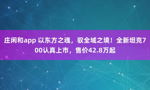 庄闲和app 以东方之魂，驭全域之境！全新坦克700认真上市，售价42.8万起